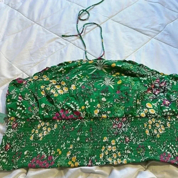 Maeve by Anthropologie Women's Green Floral Halter Top Size 3X NWT - Picture 6 of 6